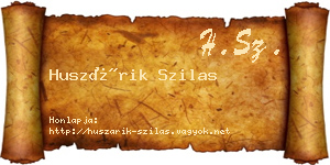 Huszárik Szilas névjegykártya